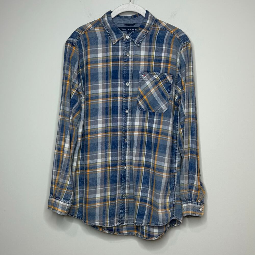 Tommy Hilfiger Plaid Flannel Shirt Size XL/20 Button Down